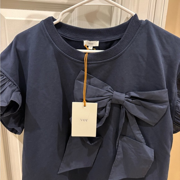 NWT Voy Ruffle Ribbon Bow Top - Picture 3 of 7